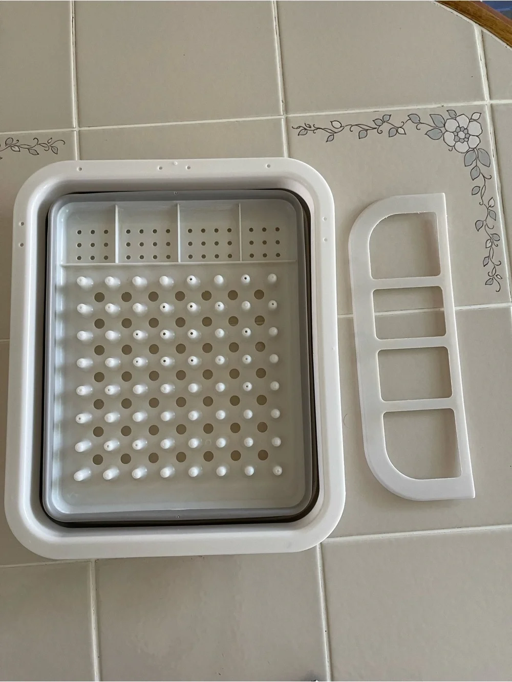 Compact Collapsible Dish Drying Rack - White & Gray